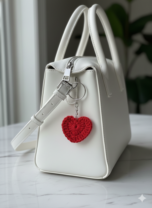 Crochet Heart keychain